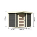 Abri de jardin en bois massif gris terre 5,95m² Schwandorf 5 – Karibu 