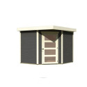 Abri de jardin en bois massif gris terre 5,95m² Schwandorf 5 – Karibu 