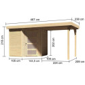 Abri de jardin en bois massif 4,62m² Schwandorf 3 avec appentis 240cm – Karibu 