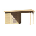 Abri de jardin en bois massif 4,62m² Schwandorf 3 avec appentis 240cm – Karibu 
