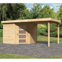 Abri de jardin en bois massif 5,95m² Schwandorf 5 avec appentis 240cm – Karibu 