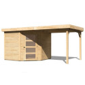 Abri de jardin en bois massif 5,95m² Schwandorf 5 avec appentis 240cm – Karibu 