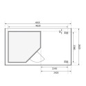 Abri de jardin en bois massif 5,95m² Schwandorf 5 avec appentis 240cm – Karibu 