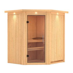 Sauna traditionnel d’angle Tonja Plug &Play - 3 à 4 places 68mm KARIBU
