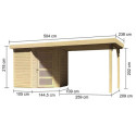Abri de jardin en bois massif 4,62m² Schwandorf 3 avec appentis 280cm – Karibu 