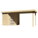 Abri de jardin en bois massif 4,62m² Schwandorf 3 avec appentis 280cm – Karibu 