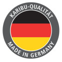 Abri de jardin en bois massif gris terre 4,62m² Schwandorf 3 avec appentis 280cm – Karibu 