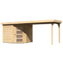 Abri de jardin en bois massif 5,95m² Schwandorf 5 avec appentis 280cm – Karibu 