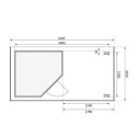 Abri de jardin en bois massif gris terre 5,95m² Schwandorf 5 avec appentis 280cm – Karibu 