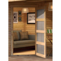 Abri de jardin en bois massif 5,95m² Schwandorf 5 avec appentis 280cm et paroi arrière – Karibu 