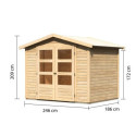 Abri de jardin en bois massif 4,57m² Amberg 3 – Karibu 