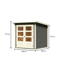 Abri de jardin en bois massif gris terre 3,46m² Stockach 2 – Karibu 