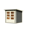 Abri de jardin en bois massif gris terre 3,46m² Stockach 2 – Karibu 
