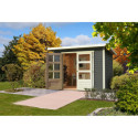 Abri de jardin en bois massif gris terre 6,05m² Stockach 4 – Karibu