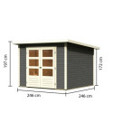 Abri de jardin en bois massif gris terre 6,05m² Stockach 4 – Karibu