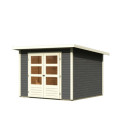Abri de jardin en bois massif gris terre 6,05m² Stockach 4 – Karibu