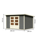 Abri de jardin en bois massif gris terre 7,50m² Stockach 5 – Karibu 