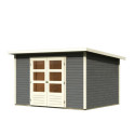 Abri de jardin en bois massif gris terre 7,50m² Stockach 5 – Karibu 