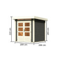 Abri de jardin en bois massif gris terre 4,16m² Kandern 1 – Woodfeeling