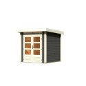 Abri de jardin en bois massif gris terre 4,16m² Kandern 1 – Woodfeeling