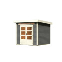 Abri de jardin en bois massif gris terre 5,95m² Kandern 3 – Karibu 