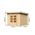 Abri de jardin en bois massif 7,50m² Kandern 6 – Karibu 