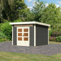 Abri de jardin en bois massif gris terre 7,50m² Kandern 6 – Karibu 
