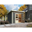 Abri de jardin en bois massif gris terre 7,50m² Kandern 6 – Karibu 
