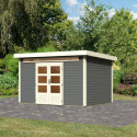 Abri de jardin en bois massif gris terre 8,88m² Kandern 7 – Karibu