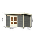 Abri de jardin en bois massif gris terre 8,88m² Kandern 7 – Karibu