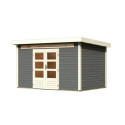 Abri de jardin en bois massif gris terre 8,88m² Kandern 7 – Karibu