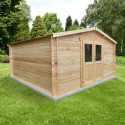 Abri de jardin en bois massif 16m² PRIMO - madriers 28mm Gardy Shelter