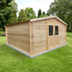 Abri de jardin en bois massif 16m² PRIMO - madriers 28mm Gardy Shelter