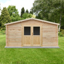 Abri de jardin en bois massif 16m² PRIMO - madriers 28mm Gardy Shelter