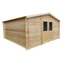 Abri de jardin en bois massif 16m² PRIMO - madriers 28mm Gardy Shelter