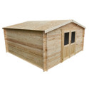 Abri de jardin en bois massif 16m² PRIMO - madriers 28mm Gardy Shelter