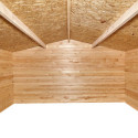 Abri en bois massif 16m² PRIMO 28mm traité teinté marron Gardy Shelter
