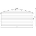 Abri en bois massif 16m² PRIMO 28mm traité teinté marron Gardy Shelter