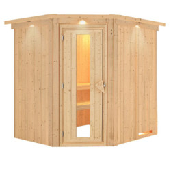 Sauna traditionnel d’angle Lilja Plug &Play - 4 à 6 places 68mm KARIBU
