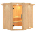 Sauna traditionnel d’angle Lilja Plug &Play - 4 à 6 places 68mm KARIBU