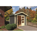 Abri de jardin en bois massif gris terre 5,95m² Talkau 4 – Karibu 