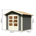 Abri de jardin en bois massif gris terre 5,95m² Talkau 4 – Karibu 