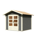 Abri de jardin en bois massif gris terre 5,95m² Talkau 4 – Karibu 