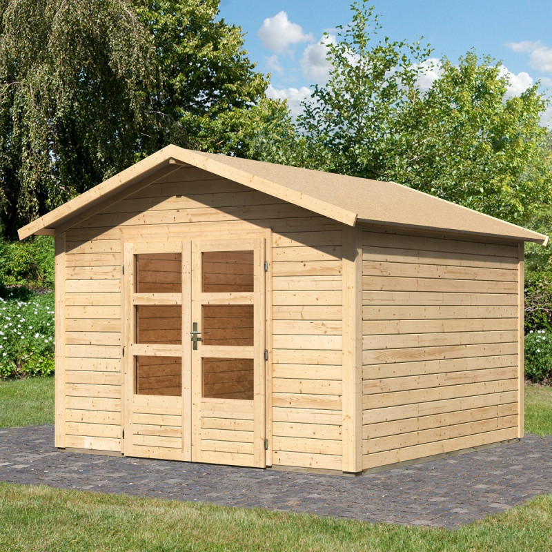Abri de jardin en bois massif 9,24m² Talkau 8 – Karibu 
