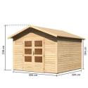 Abri de jardin en bois massif 9,24m² Talkau 8 – Karibu 