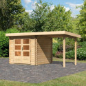 Abri de jardin en bois massif 5,62m² Bastrup 2 avec appentis 200cm – Woodfeeling