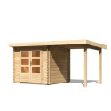 Abri de jardin en bois massif 5,62m² Bastrup 2 avec appentis 200cm – Woodfeeling