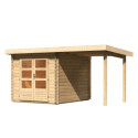 Abri de jardin en bois massif 7,04m² Bastrup 4 avec appentis 200cm – Karibu 