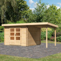 Abri de jardin en bois massif 8,82m² Bastrup 5 avec appentis 200cm – Karibu 
