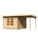 Abri de jardin en bois massif 8,82m² Bastrup 5 avec appentis 200cm – Karibu 